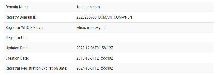 1C Option развод